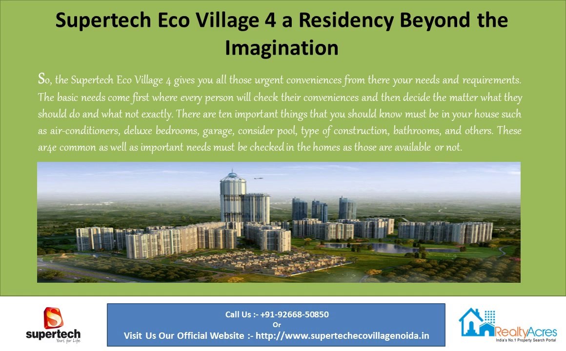 Supertech Eco Village 4 | Eco Village 4 Noida Extension