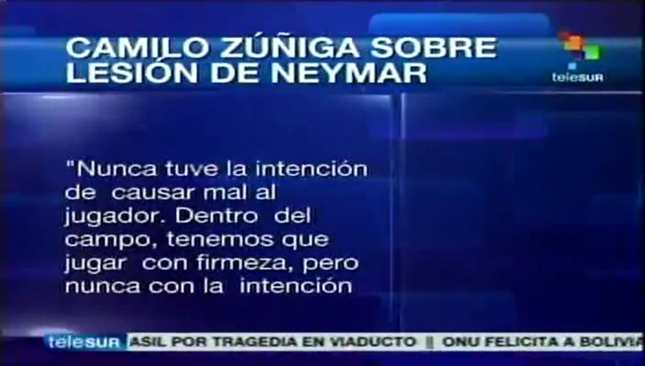 Zúñiga lamenta lesión de Neymar