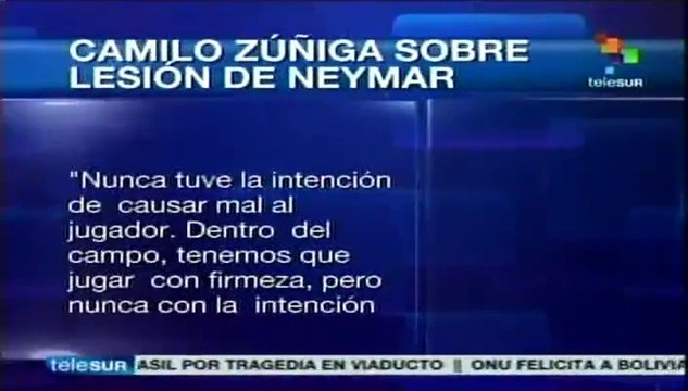 Zúñiga lamenta lesión de Neymar