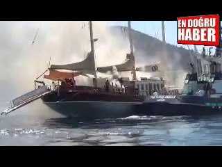 2 milyon Euro'luk tekne alev alev yandı!..