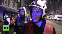 UK: Fire blazes at Piccadilly Circus