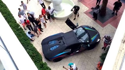 Il met le feu à un buisson avec sa Lamborghini Aventador ! a voir