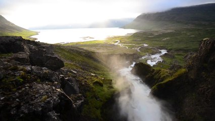 Amazing Sunset at Dynjandi Foss Waterfall | West Fjords, Iceland - June 2014