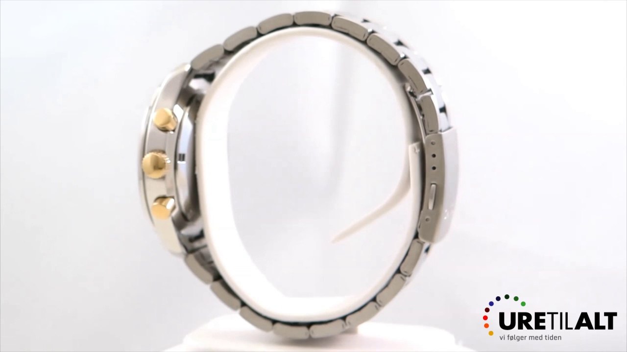 SSB051P1 - Elegant herreur med guldfarvede detaljer og datovisning