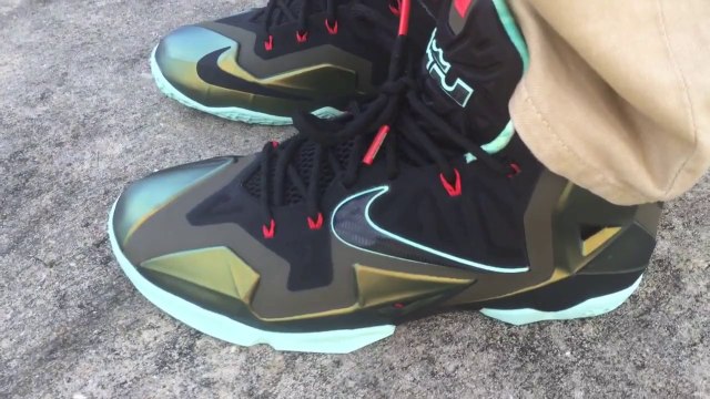 Cheap Lebron Shoes,Cheap Nike lebron 11 xi king's pride parachute gold on feet