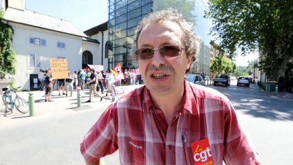 Manifestations à Chambéry lors de la venue de Pierre Gattaz