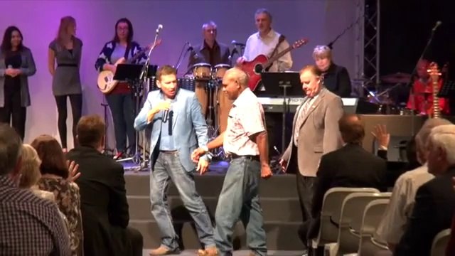 Semi paralysed stroke sufferer walks out of wheelchair - John Mellor Australian Healing Minister