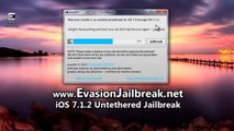 Télécharger Evasion gratuit complètes iOS 7.1.2 Untethered Jailbreak outil pour iPhone 5/5s/5c iPad 4/3/2