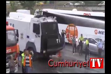 TEM'deki kazaya TOMA müdahale etti