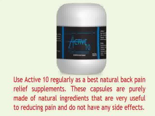 Best Natural Backache Pain Relief