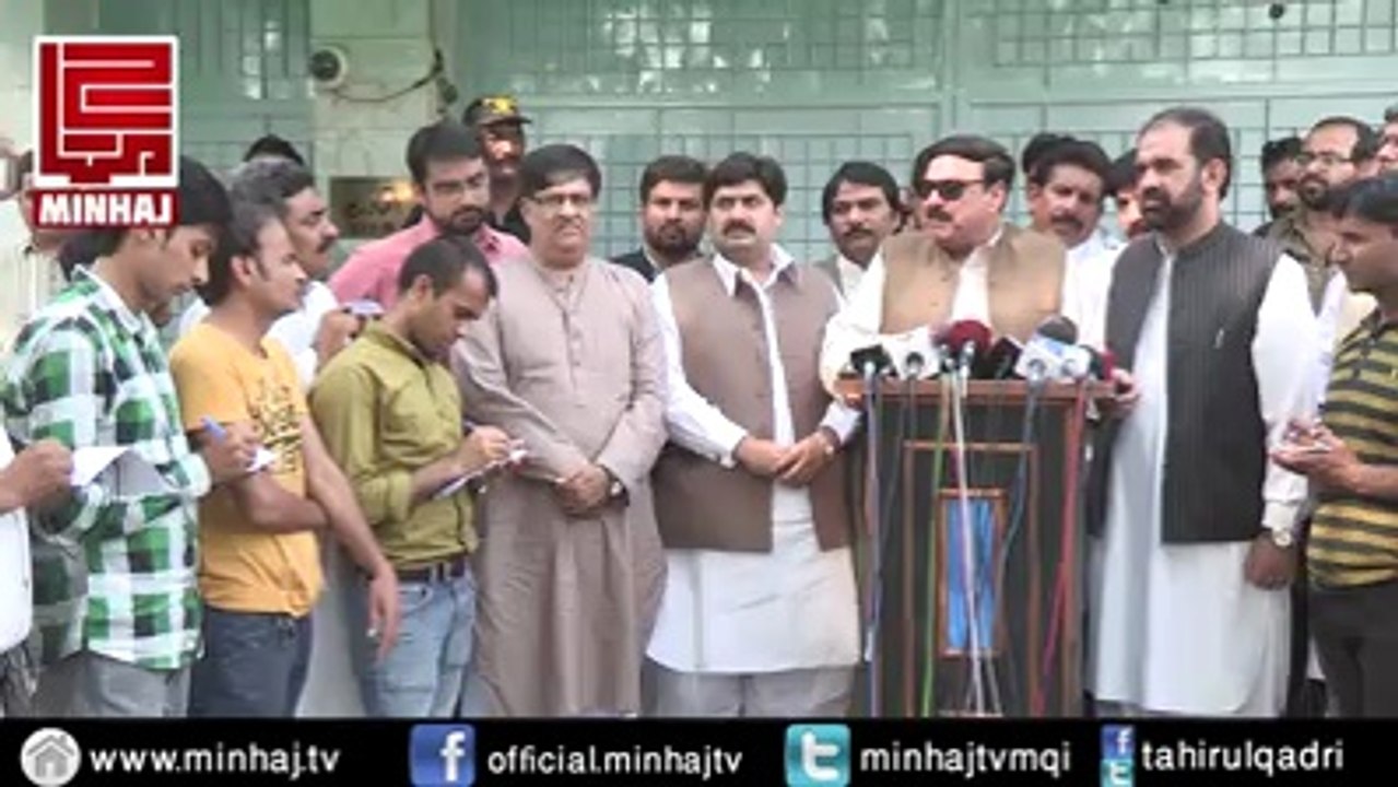 Shaikh Rasheed's Press Conference Outside residence of Dr. Qadri (4/7/14)