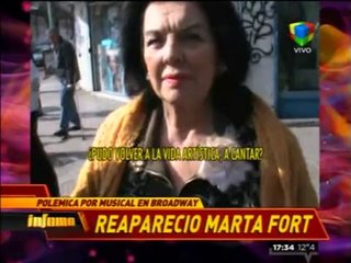 Pronto.com.ar Marta Fort no quiere que su hijo llegue a Broadway