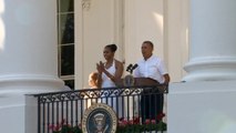 Obamas welcome military families to White House for July 4