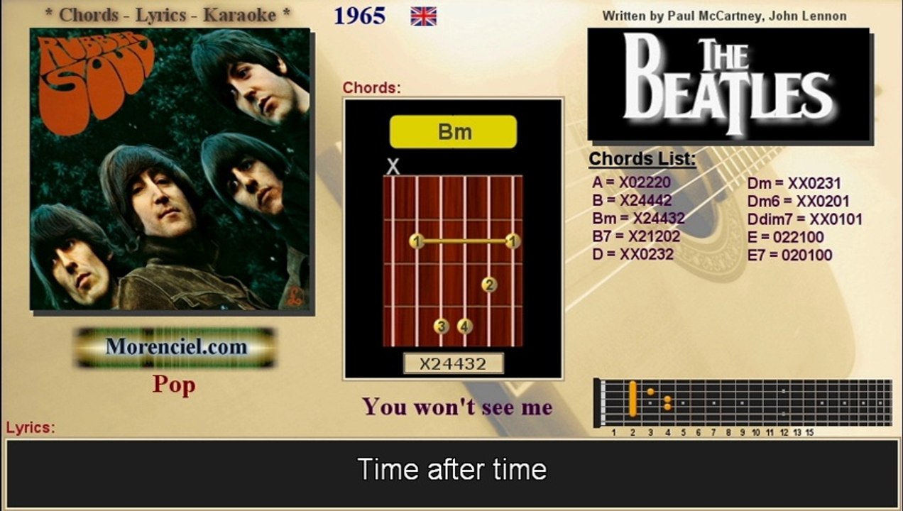 The Beatles - You won't see me (No lead vocal)