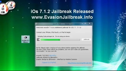 下载视频: Download Links Evasion iOS 7.1.2 jailbreak UNTETHERED for all iPhones iPods iPads