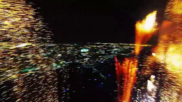 Feux d'artifice filmés avec un drone