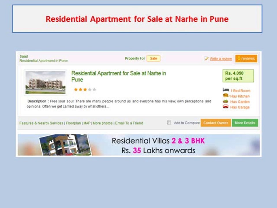 1 bhk flat in narhe