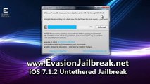IOS 7.1.2 Jailbreak untethered Télécharger Evasion 1.0.8 de l'outil