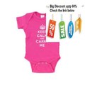 Cheap Deals Keep Calm and Carry Me Funny Baby Bodysuit Creeper Pink Review