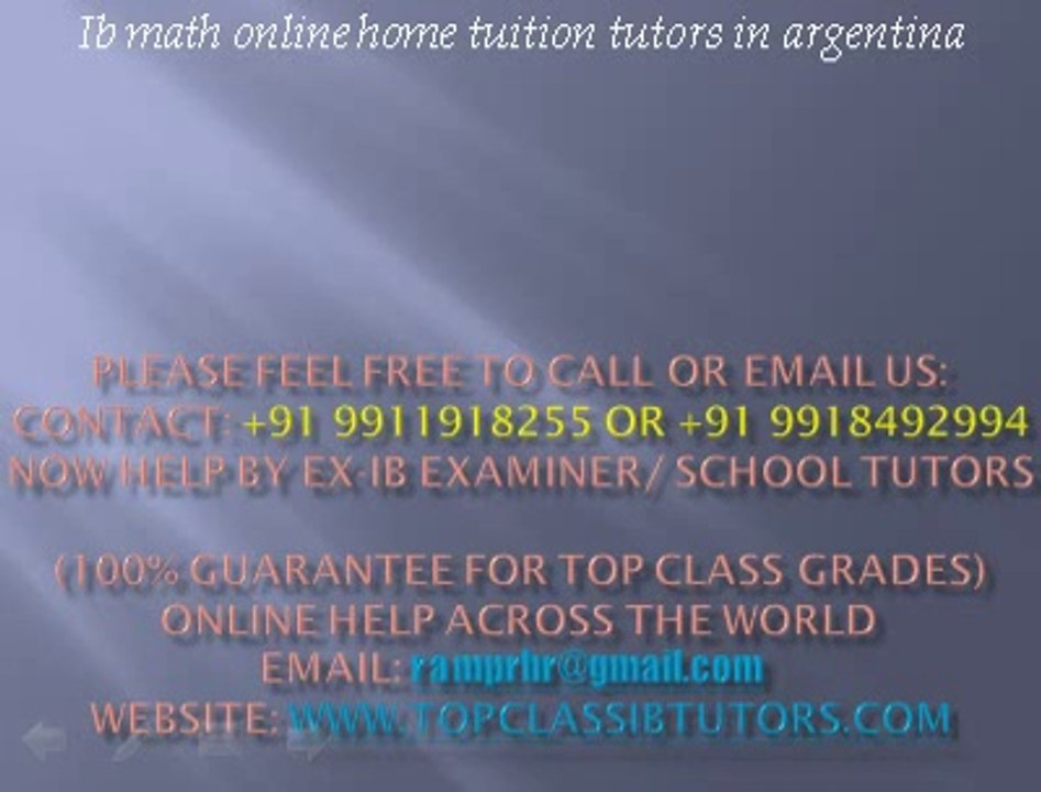 IB Witten Assignment WA Help Tutors HL SL 1& 2 Examples Samples Online