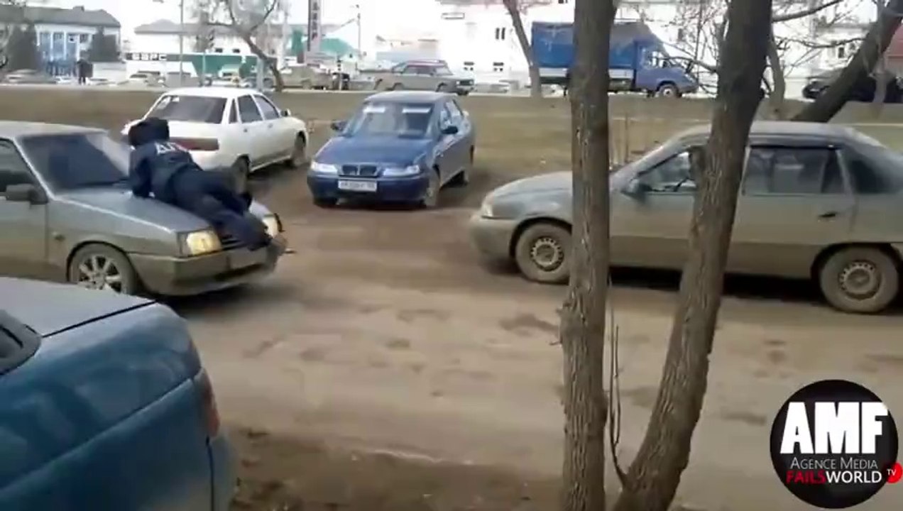 cop on car hood