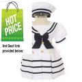 Cheap Deals Stylish Boutique Baby and Toddler Girls Sailor Party Formal Dress Outfits, White Review