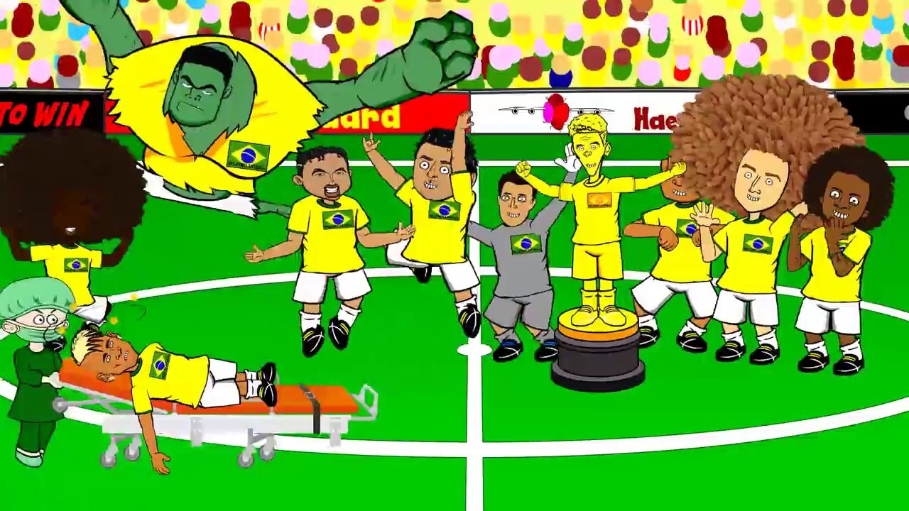 David Luiz, Oscar e Neymar machucado