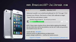 Latest Apple iOS 7.1.2 Jailrbeak Untethered Evasion 1.0.9 Jailbreak