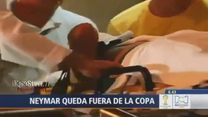 شاهد .. لحظة دخول " نيمار " المستشفى وخروجه من كأس العالم