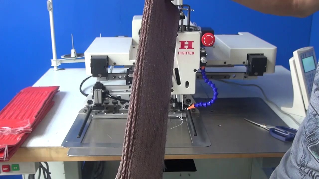 Ultra powerful automatic sewing machine for extremely hard and stiff synthetic slings