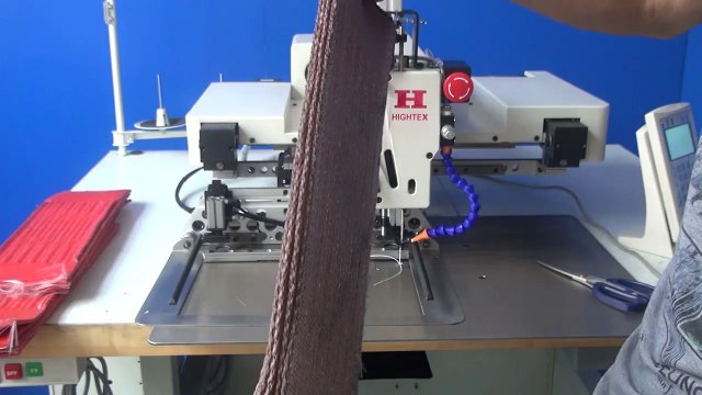 Ultra powerful automatic sewing machine for extremely hard and stiff synthetic slings