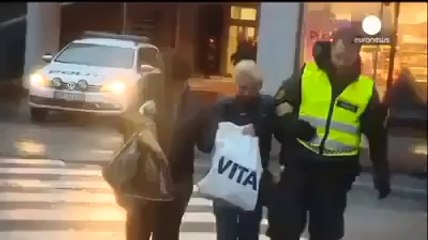 People trying to walk against the wind in Norway!