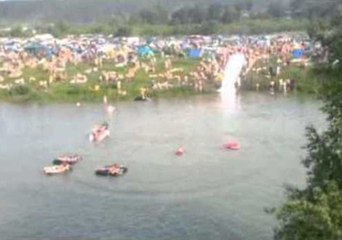 Motorcycle-Powered Water Slide