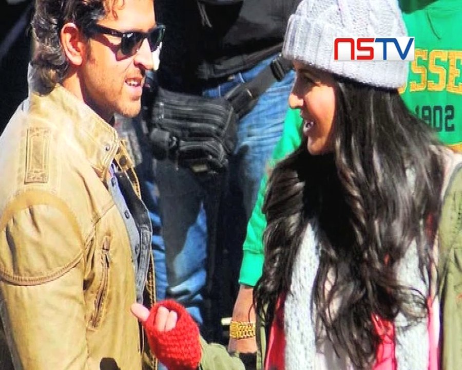 Hrithik Roshan hits Katrina Kaif on the sets of bang bang