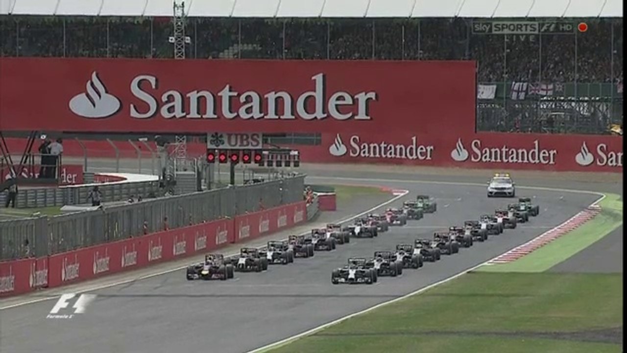 2014 British GP - Start, Big Crash & Red Flag