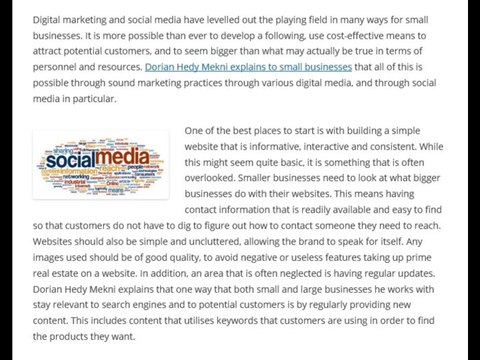 Dorian Hedy Mekni | Small Business Strategies- From Digital Presence to Social Media Marketing