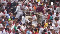 No bull, drunken runners race the toros in Pampolona