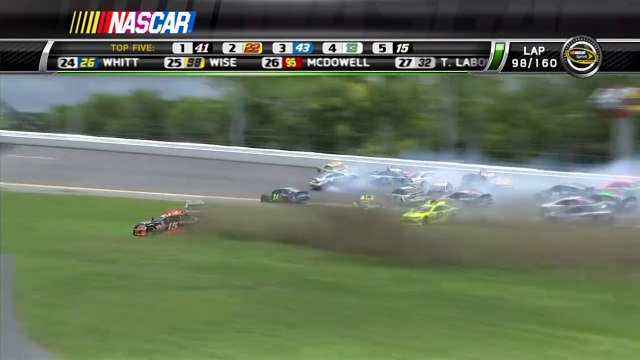 Nascar Sprint Cup Coke Zero 2014 MASSIVE BIG ONE 26 cars Crash