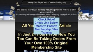 Discount on Massive Passive Membership Sites Training