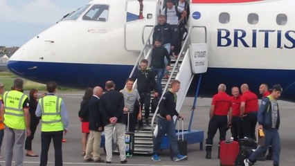 Le Touquet : arrivée des coureurs du Tour de France à l'aéroport