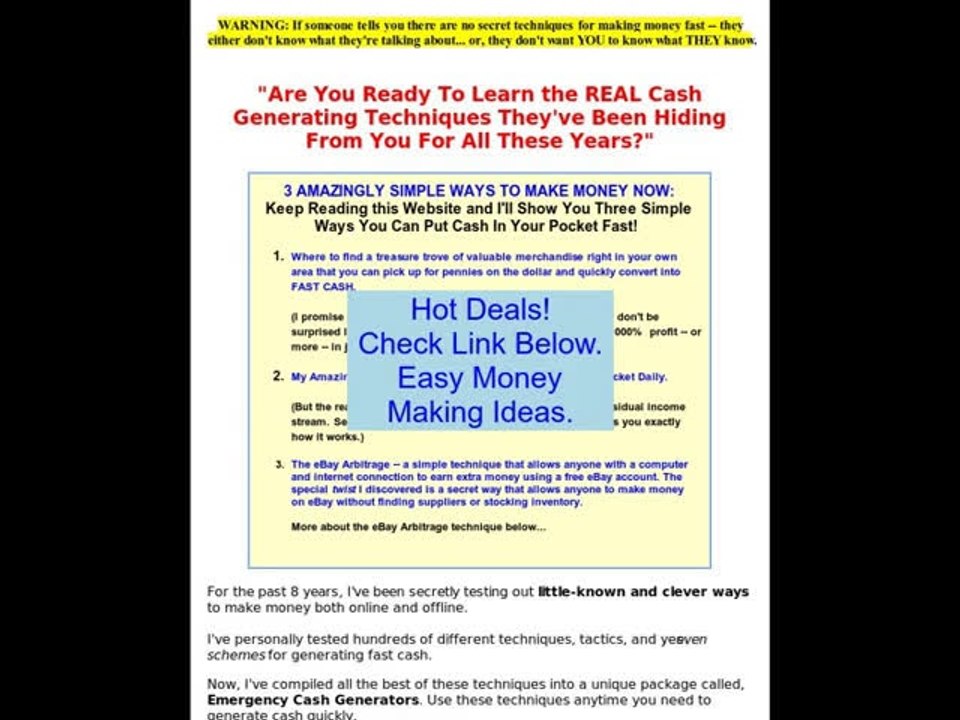 Discount on Easy Money Making Ideas.