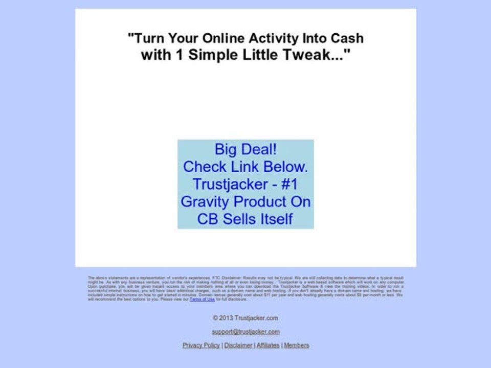 Discount on Trustjacker - #1 Gravity Product On CB Sells Itself