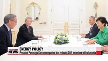 President Park Korean companies worry cutting CO2 emissions will raise costs
