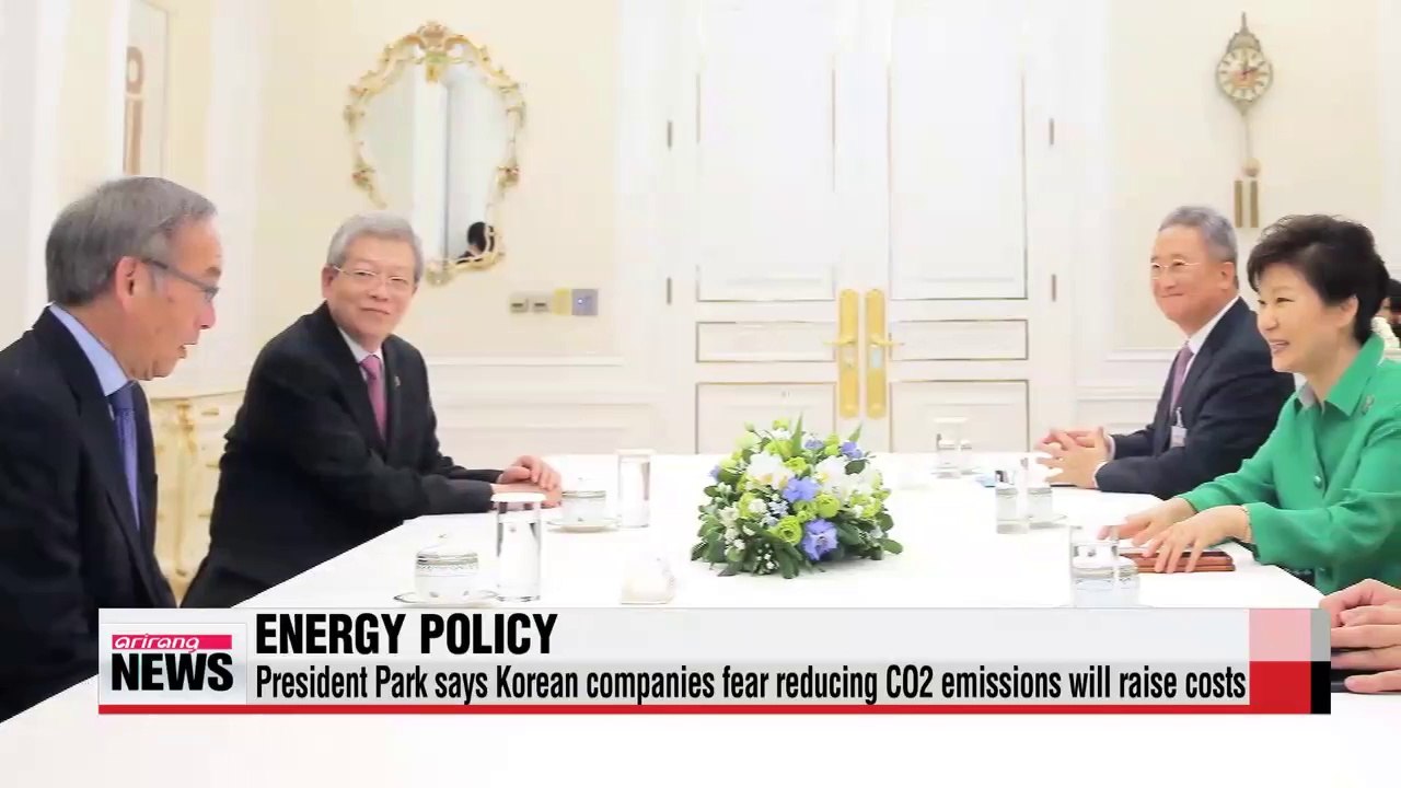 President Park Korean companies worry cutting CO2 emissions will raise costs