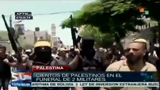 Cientos de palestinos se reúnen en funeral de dos militares