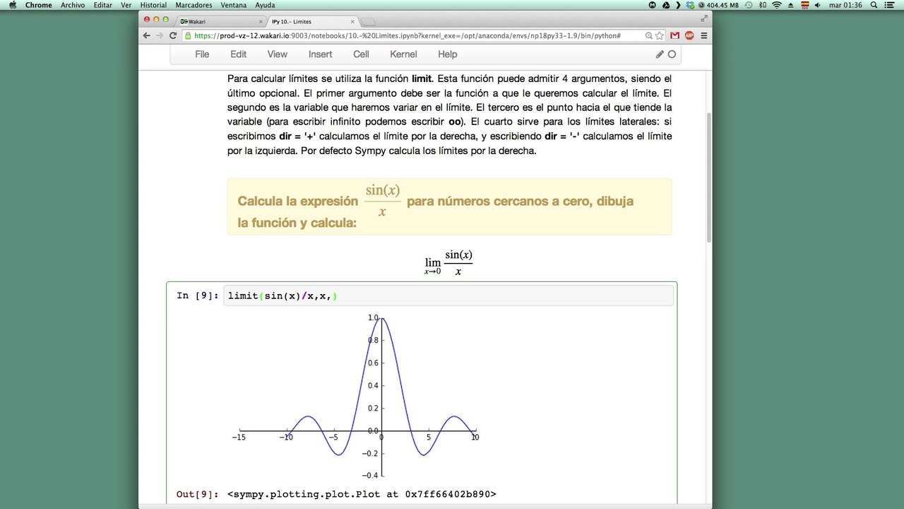 10 Python y Matemáticas. Límites