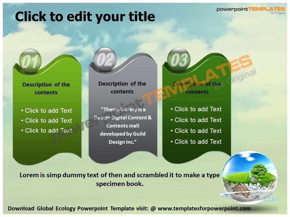 Global Ecology Powerpoint Template - templatesforpowerpoint.com/