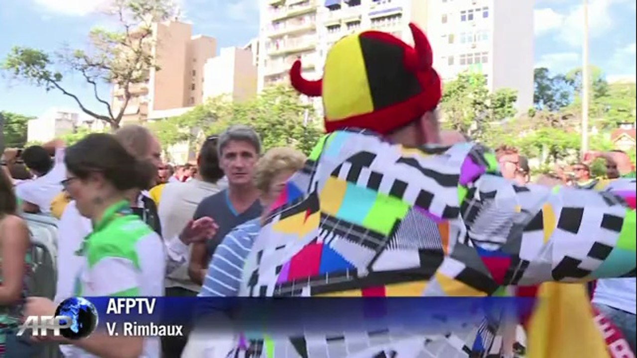 Mondial-2014: les Belges célèbrent la victoire contre la Russie