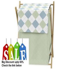 Best Price Baby and Kids Clothes Laundry Hamper for Sweet Jojo Designs for Blue and Green Argyle Bedding Sets Review