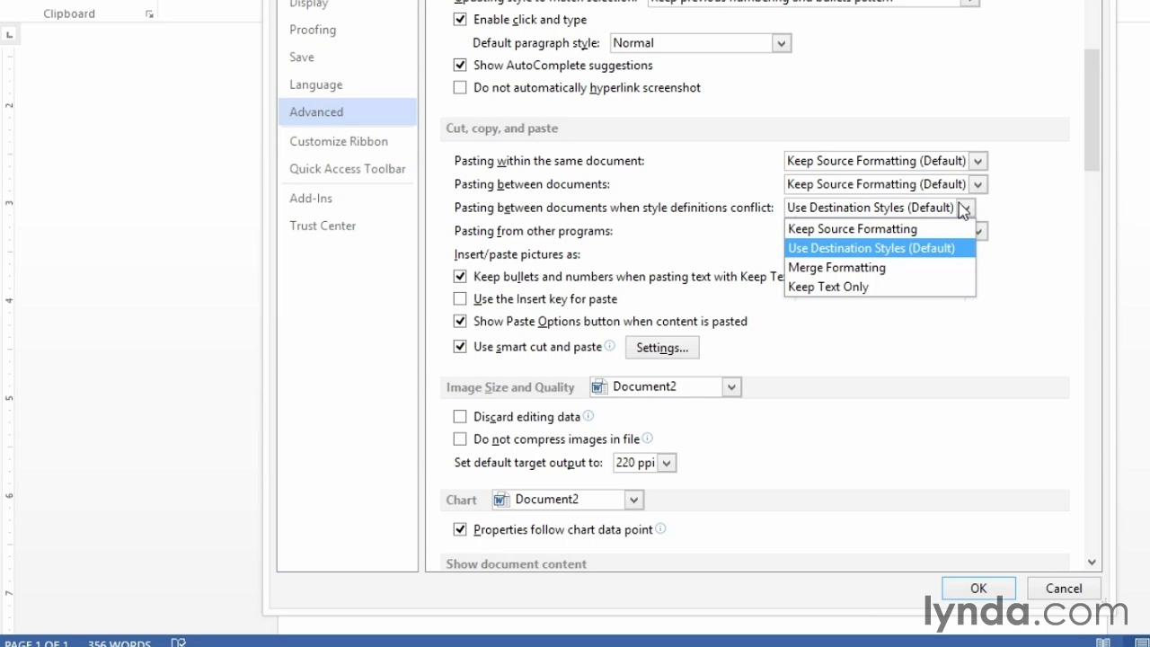 Word 2013 Power Shortcuts Tutorial Choosing paste options
